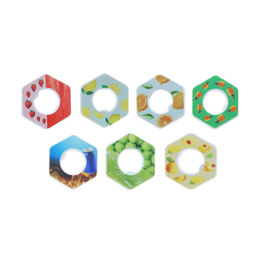 7 Fragrance Rings - Grape+Orange+Peach+Coke+Pineapple+Strawberry+Lemon