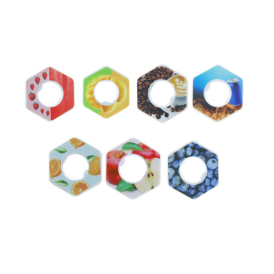 7 Fragrance Rings - Coffee+Blueberry+Apple+Mango+Orange+Coke+Strawberry