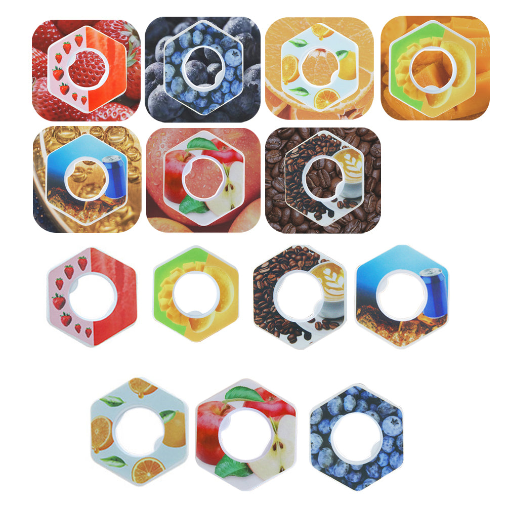 7 Fragrance Rings - Coffee+Blueberry+Apple+Mango+Orange+Coke+Strawberry