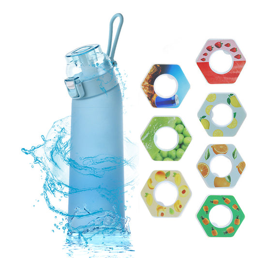 700ML Scent Water Bottle Leak Proof Sport Water Cup with 7 Fragrance Rings-Blue