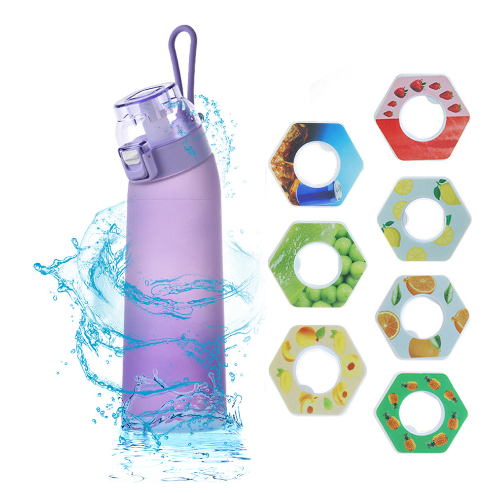 700ML Scent Water Bottle Leak Proof Sport Water Cup with 7 Fragrance Ring-Purple