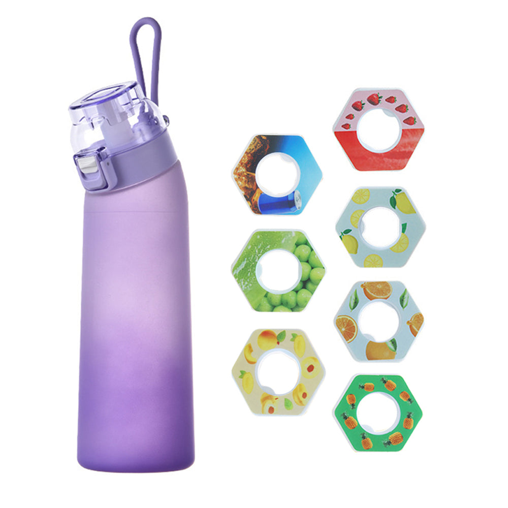 700ML Scent Water Bottle Leak Proof Sport Water Cup with 7 Fragrance Ring-Purple