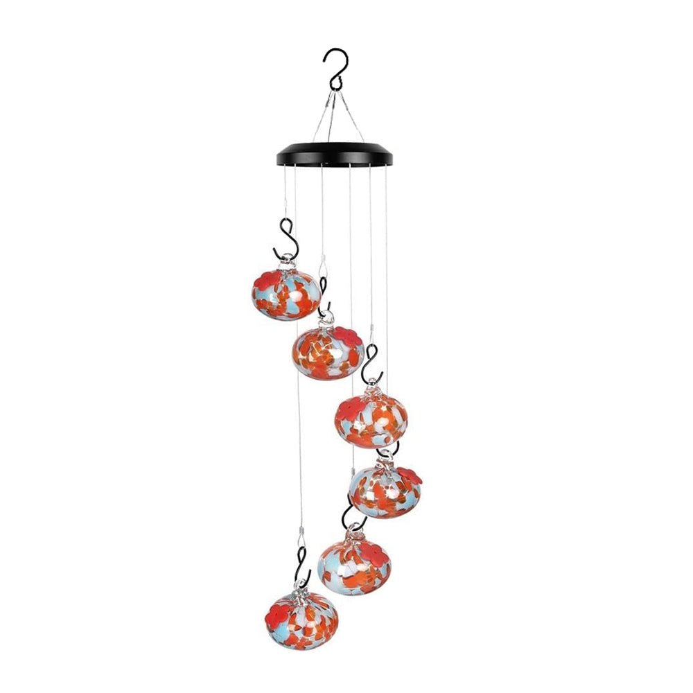 Wind Chime Hummingbird Feeder Plastic Hanging Bird Water Feeder - Orange