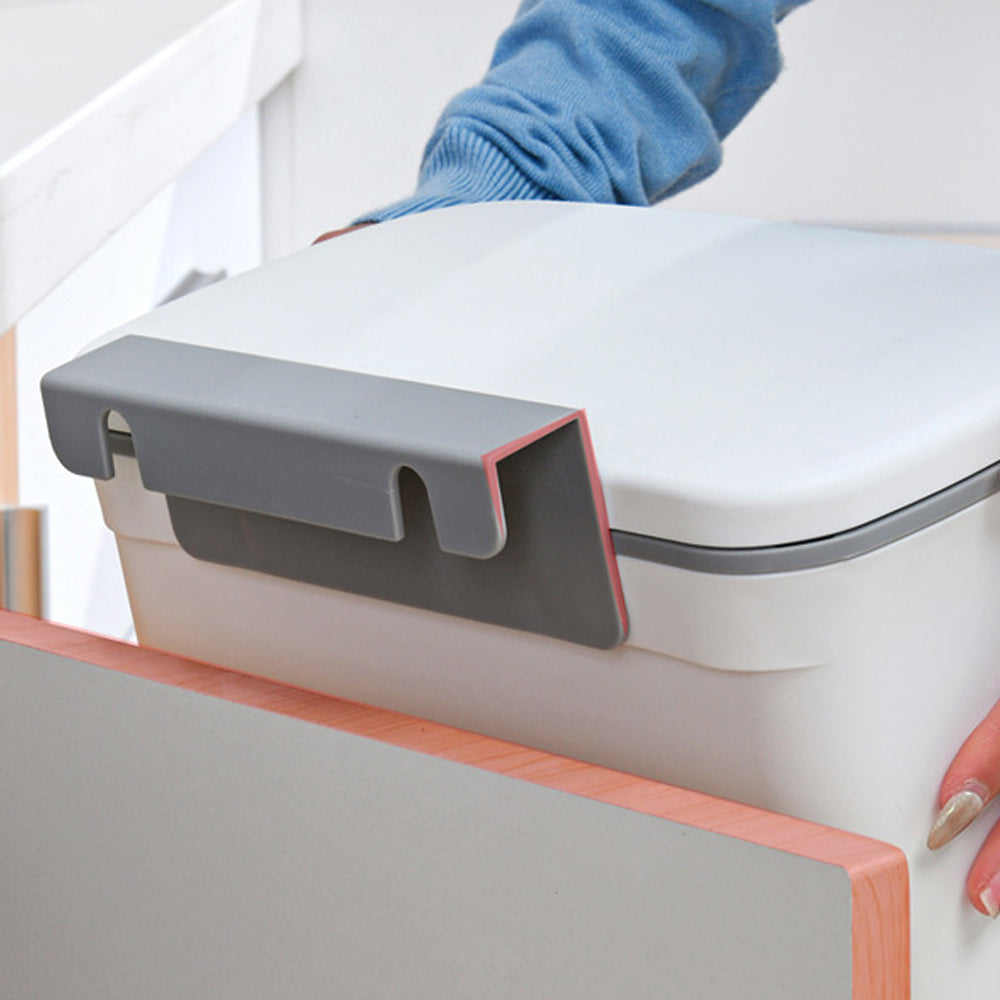 9L Kitchen Trash Can Wall-Mounted with Sliding Lid Seamless Sticker - White