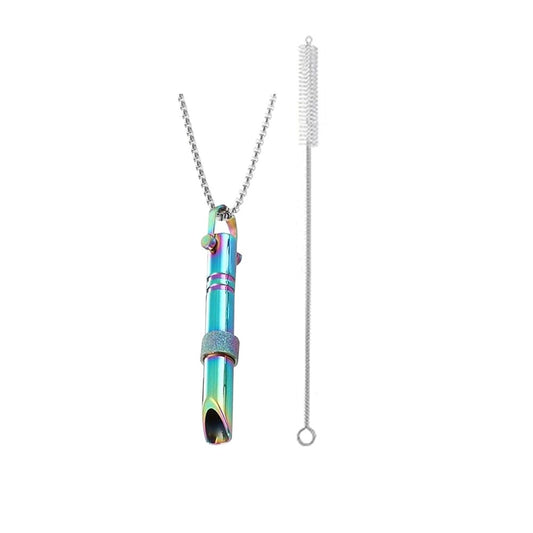 1Pc Mindful Breathing Necklace Anxiety Relief with Cleaning Brush - Multicolor