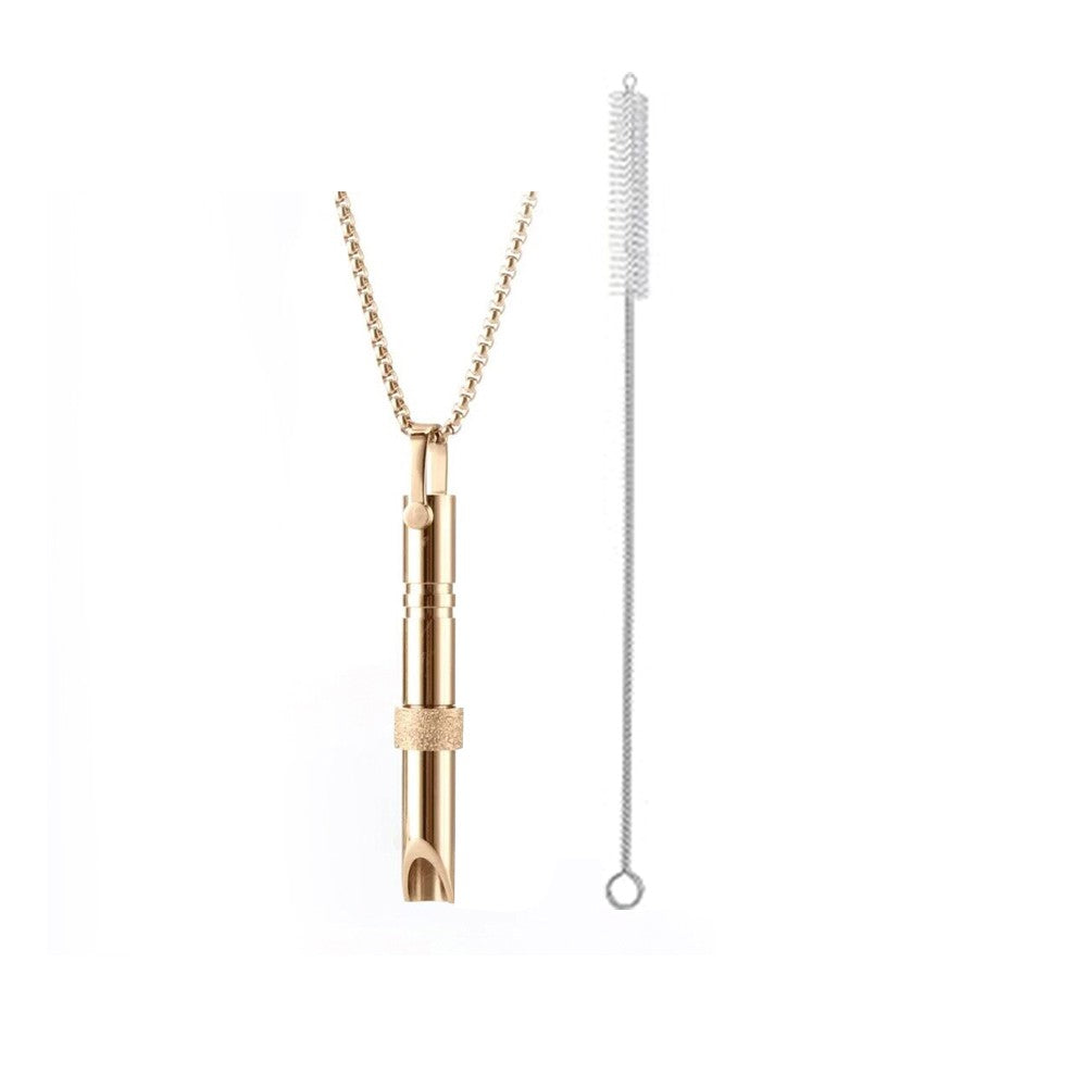 1Pc Mindful Breathing Necklace Anxiety Relief with Cleaning Brush - Rose Gold