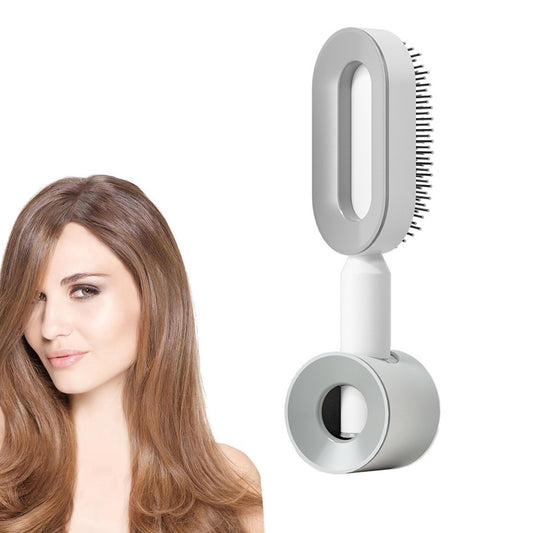 Self Cleaning Hair Brush for Women Cleaning Massage Hair Comb with Holder
