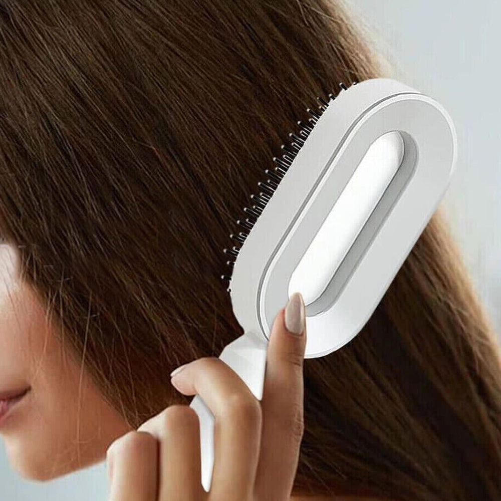 Self Cleaning Hair Brush for Women Cleaning Massage Hair Comb with Holder