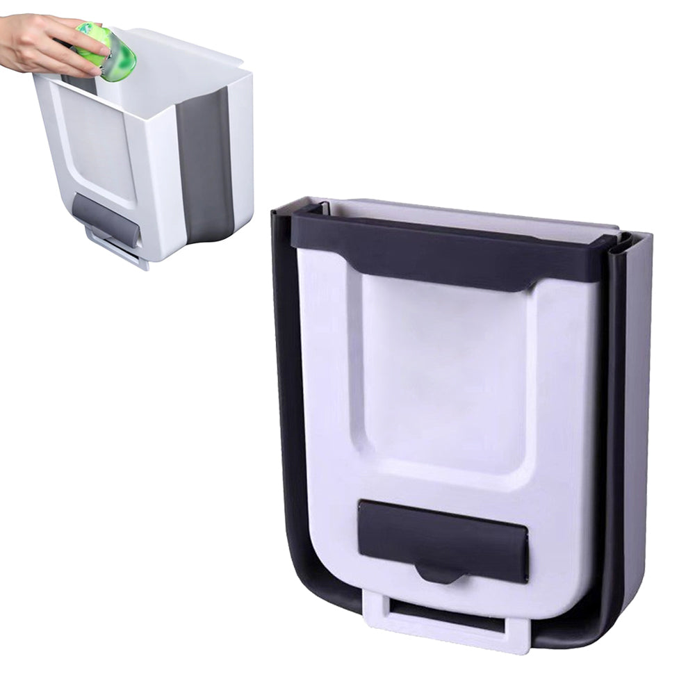 10L Hanging Kitchen Trash Can Foldable Waste Bin for Kitchen