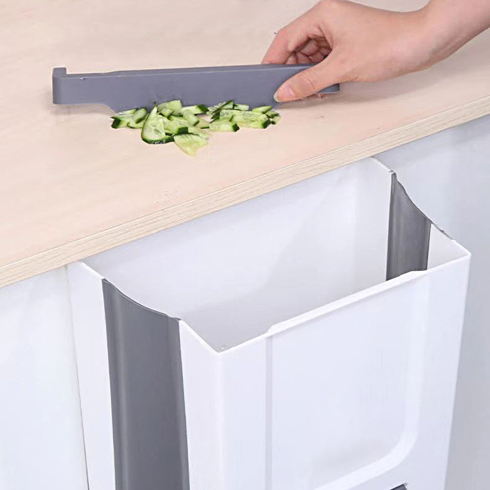 10L Hanging Kitchen Trash Can Foldable Waste Bin for Kitchen