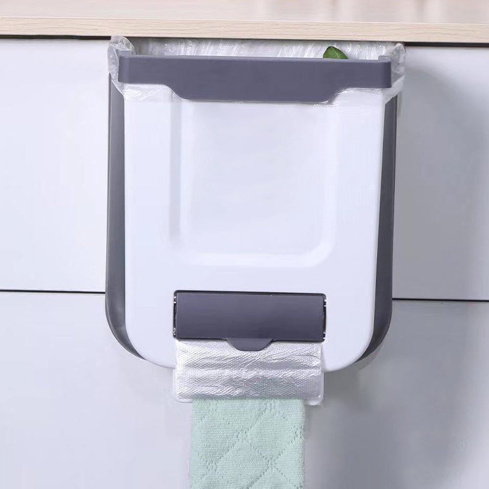 10L Hanging Kitchen Trash Can Foldable Waste Bin for Kitchen