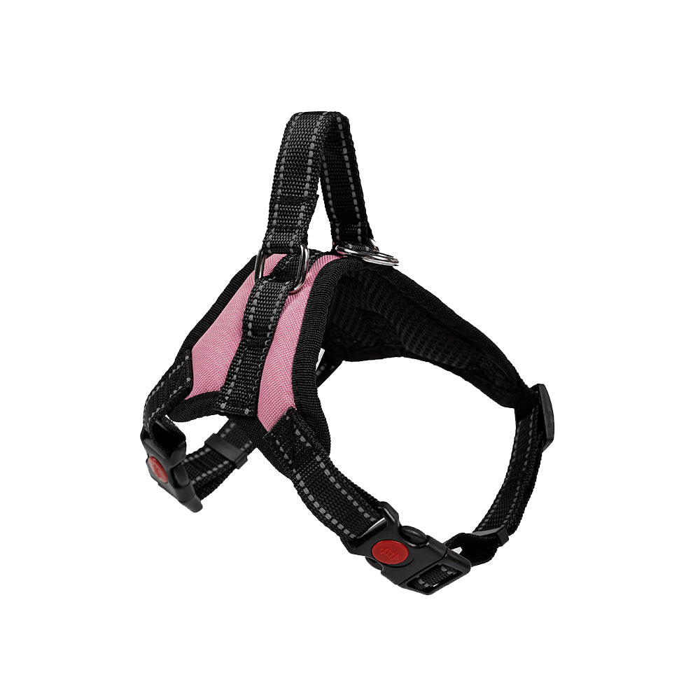 No-Pull Pet Dog Harness with Handle Adjustable Padded Vest - Pink-M