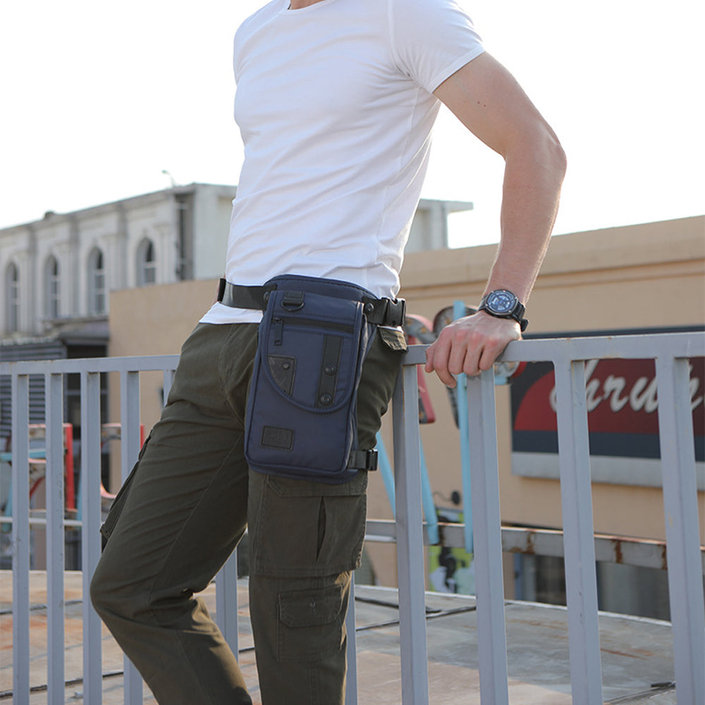 Multi-Functional Drop Legs Tactical Waist Bag Hip Drop Belt Waist Pack - Blue