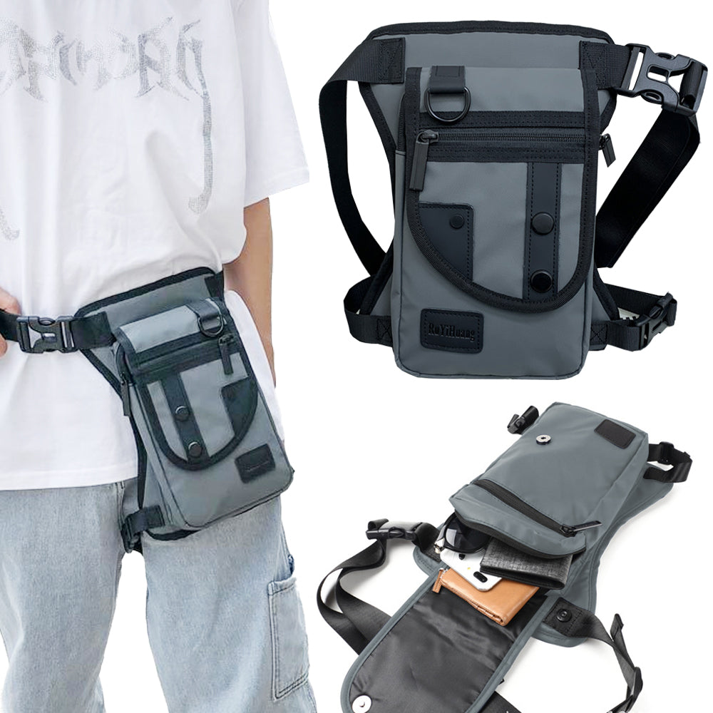 Multi-Functional Drop Legs Tactical Waist Bag Hip Drop Belt Waist Pack - Grey