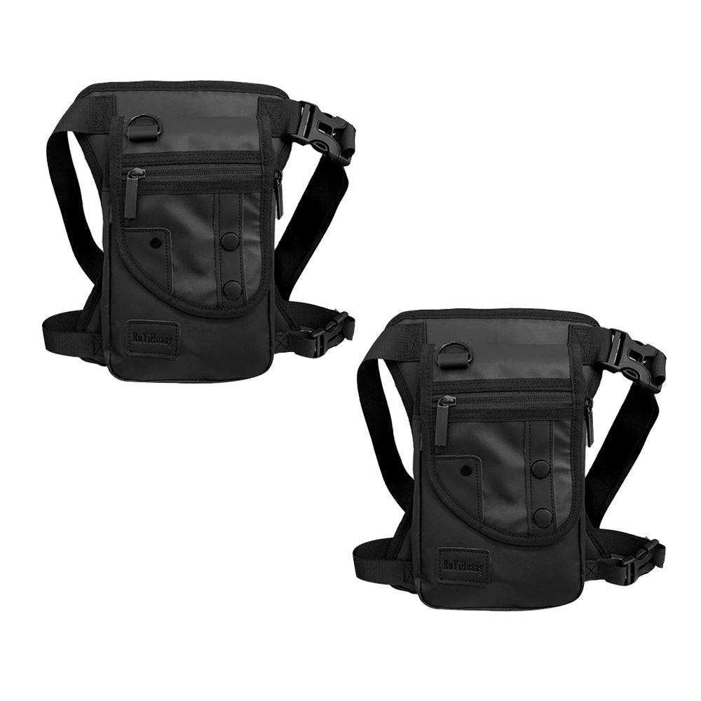 2Pcs Multi-Functional Drop Legs Tactical Waist Bag Hip Drop Belt Pack - Black