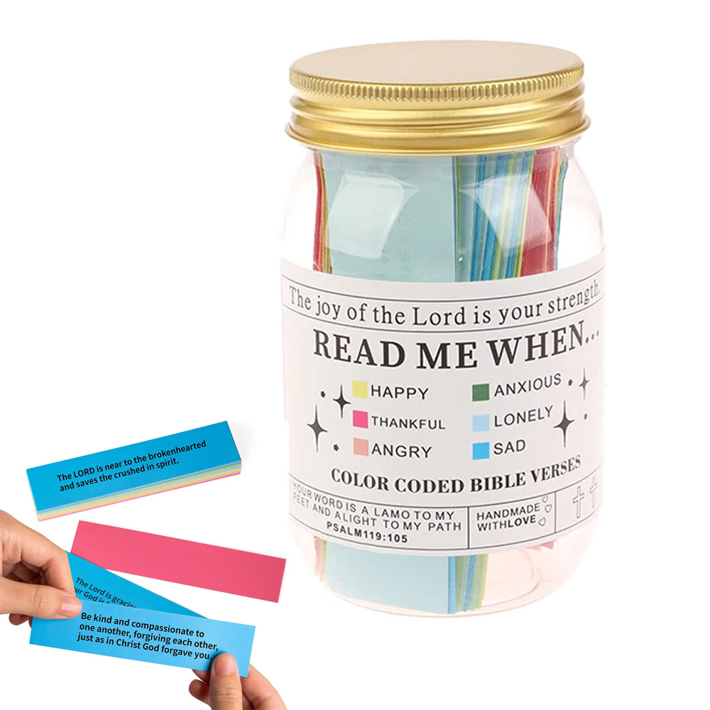 Inspirational Bible Verses Jar for Emotion and Feeling Scripture Glass Jar Craft
