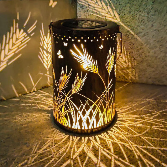 3D Dynamic Solar Lantern Ears Hollowed Out Outdoor Hanging Lantern Lights