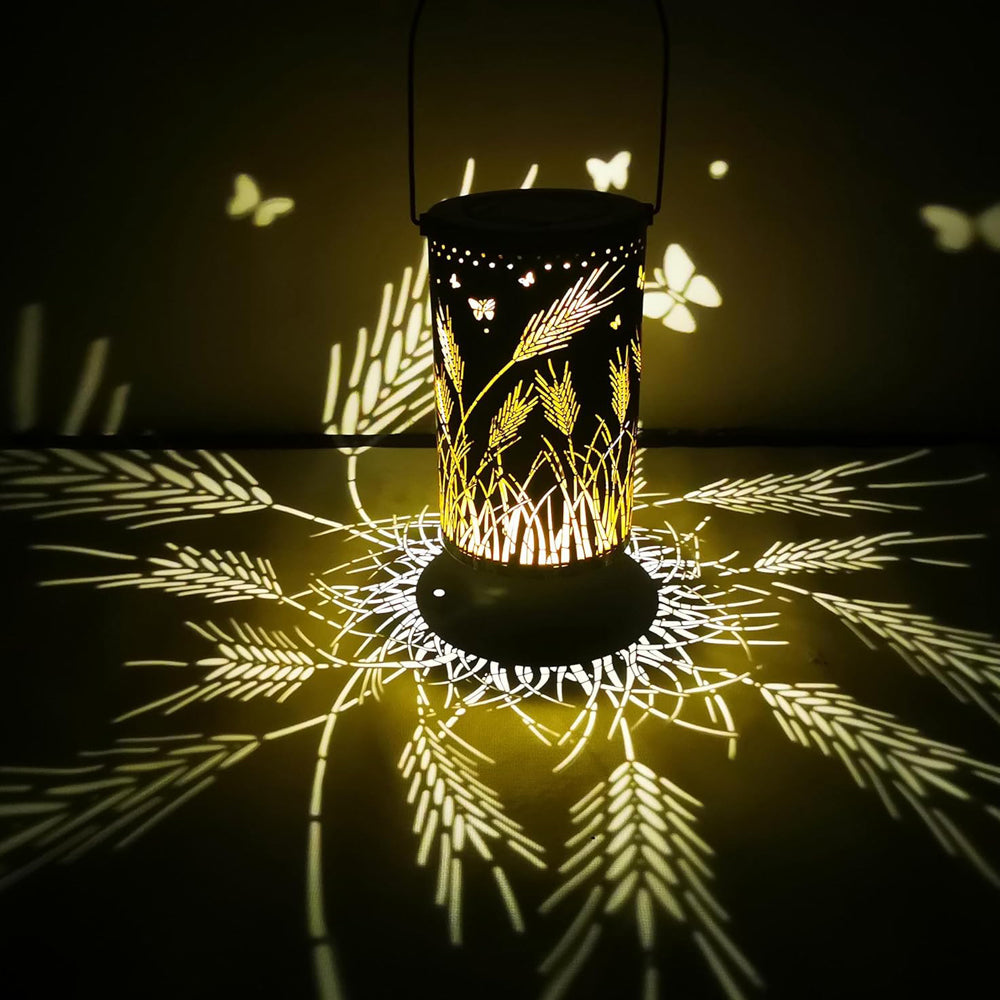3D Dynamic Solar Lantern Ears Hollowed Out Outdoor Hanging Lantern Lights