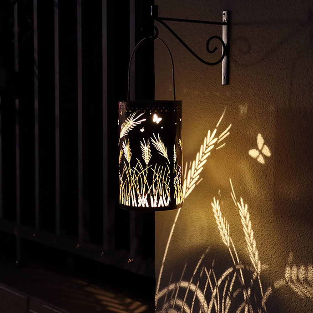 3D Dynamic Solar Lantern Ears Hollowed Out Outdoor Hanging Lantern Lights