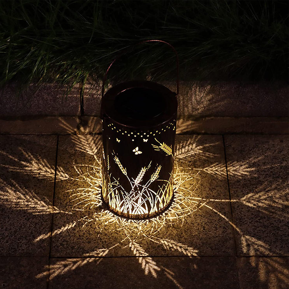 3D Dynamic Solar Lantern Ears Hollowed Out Outdoor Hanging Lantern Lights