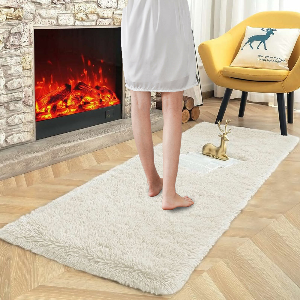 60x160cm Super Soft Shaggy Rug Fluffy Carpets Non Slip Hallway Runner Rug Beige