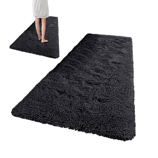 60x160cm Super Soft Shaggy Rug Fluffy Carpets Non Slip Hallway Runner Rug Black