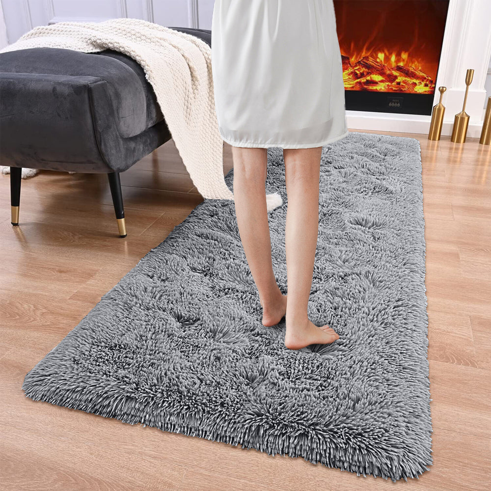 60x160cm Super Soft Shaggy Rug Fluffy Carpets Non Slip Hallway Runner Rug Grey