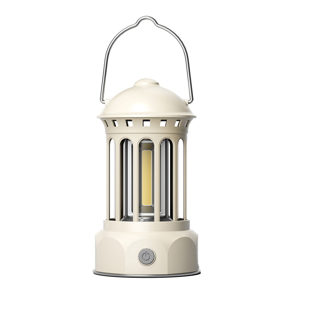 8.6x15.5cm Tent Camping LED Lantern Portable Rechargeable Night Lamp Beige