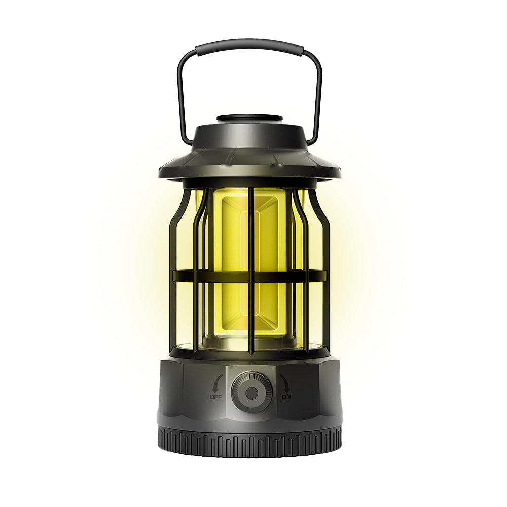 10.1x17.5cm Tent Camping LED Lantern Portable Rechargeable Night Lamp Black