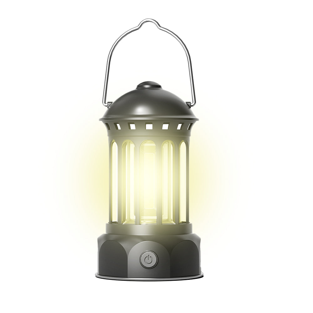 8.6x15.5cm Tent Camping LED Lantern Portable Rechargeable Night Lamp Black