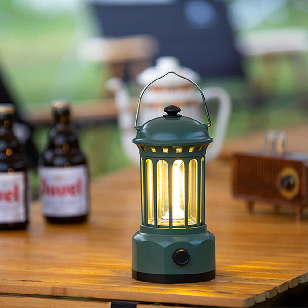 10.1x21.1cm Tent Camping LED Lantern Portable Rechargeable Night Lamp Green