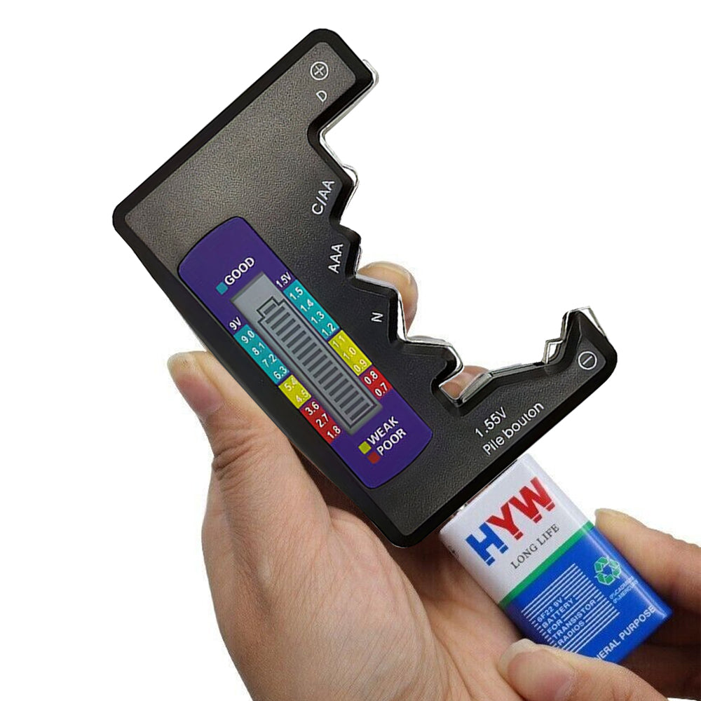 Universal LCD Digital Battery Tester Battery Checker Black