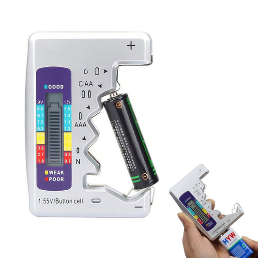 Universal LCD Digital Battery Tester Battery Checker Silver