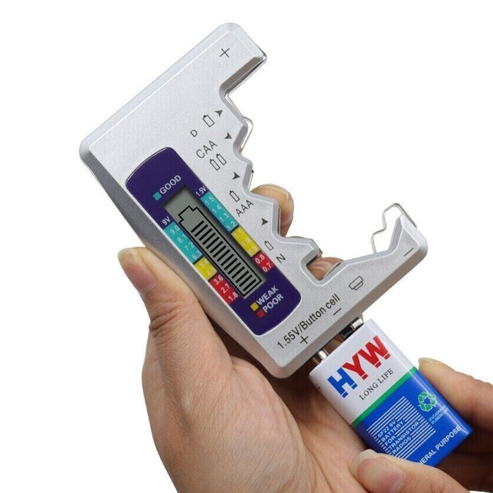 Universal LCD Digital Battery Tester Battery Checker Silver