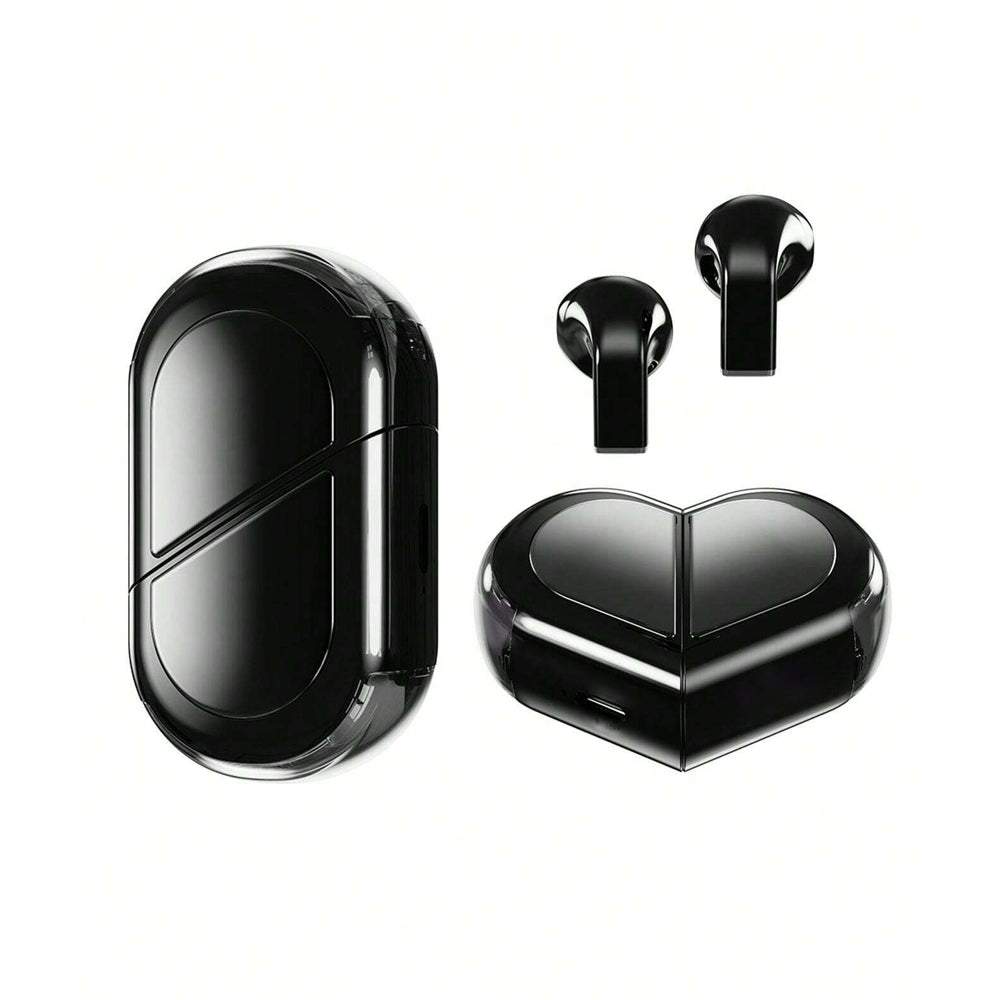 Wireless TWS 5.3 Audio Earphones Convertible Heart-Shaped Couple Earbuds Black