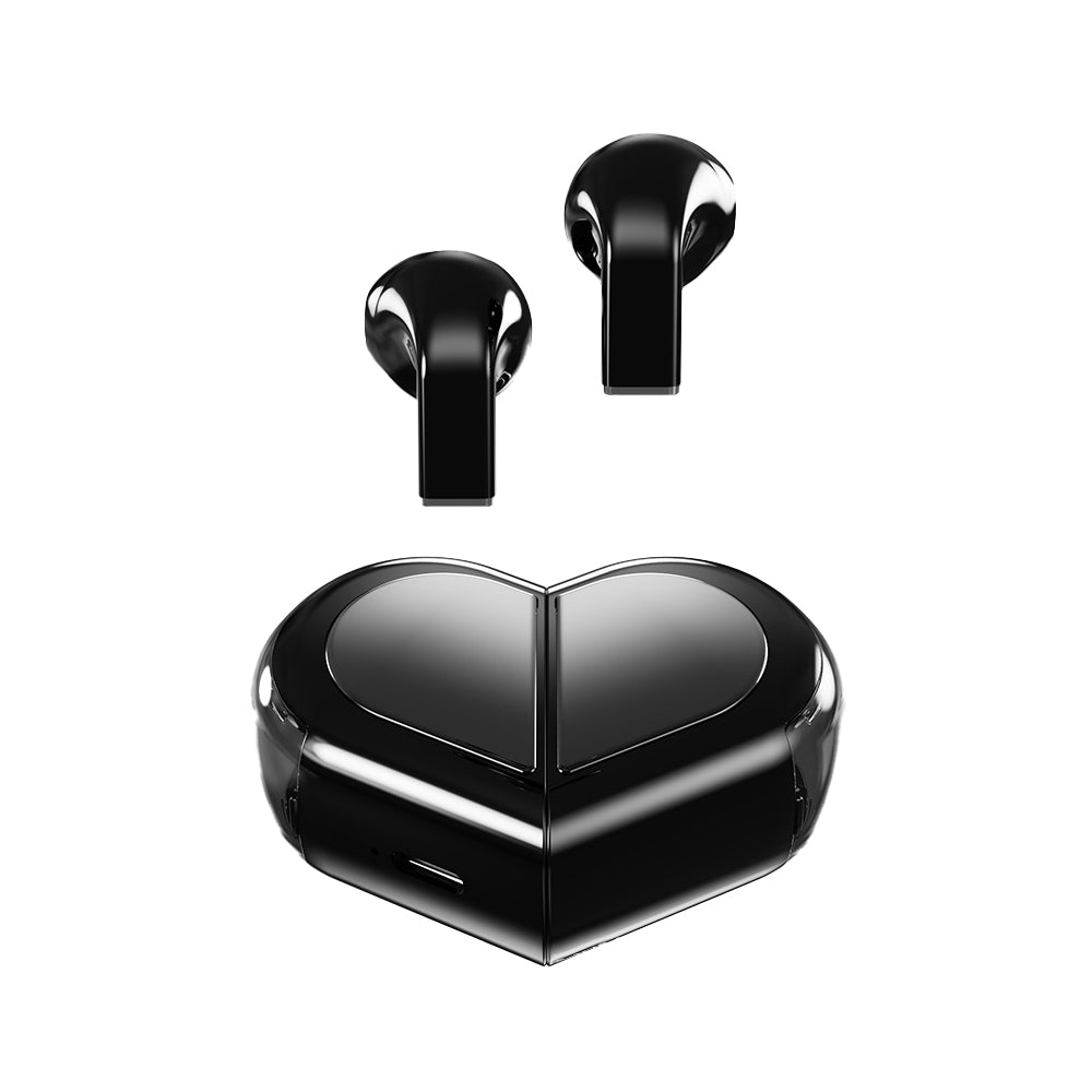 Wireless TWS 5.3 Audio Earphones Convertible Heart-Shaped Couple Earbuds Black