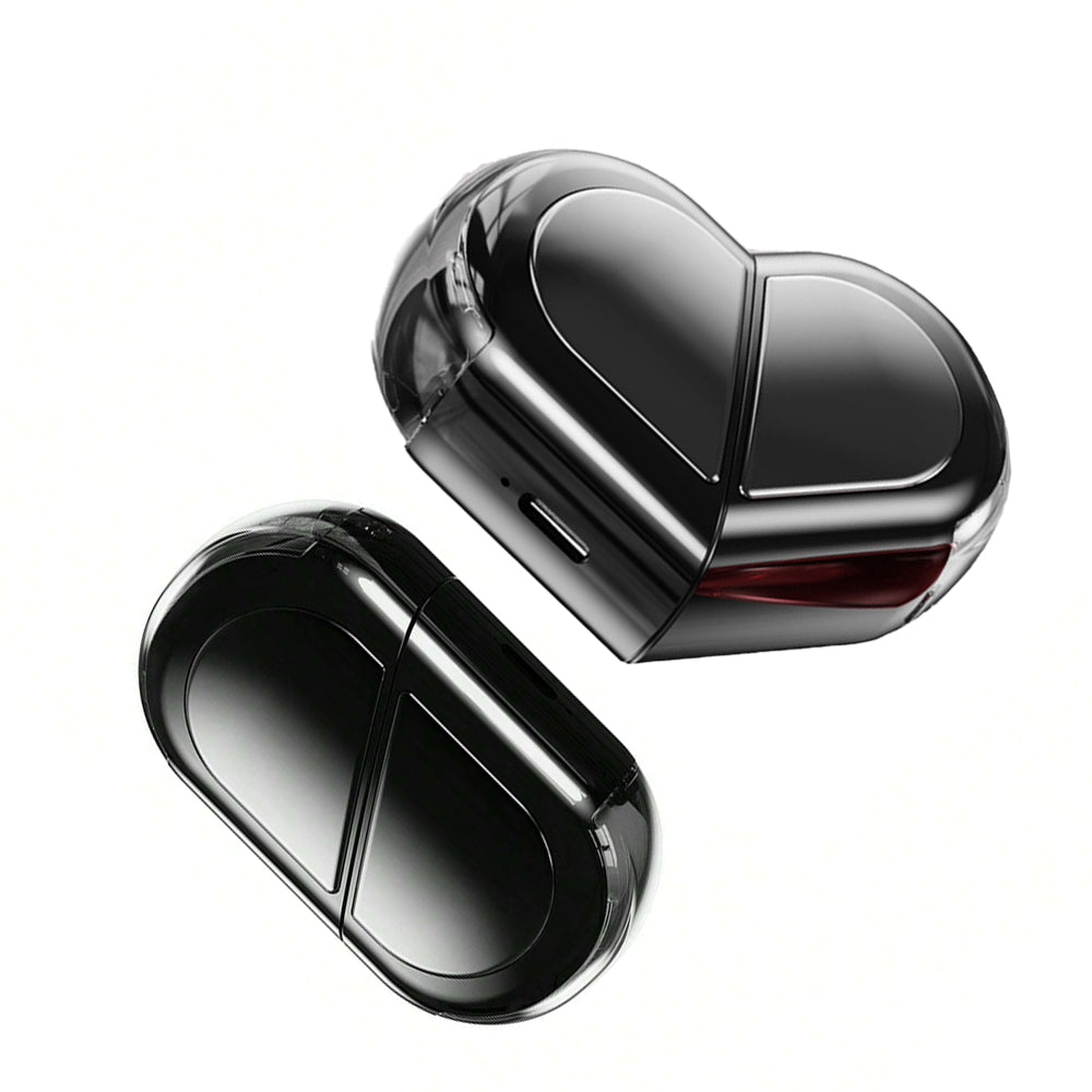Wireless TWS 5.3 Audio Earphones Convertible Heart-Shaped Couple Earbuds Black