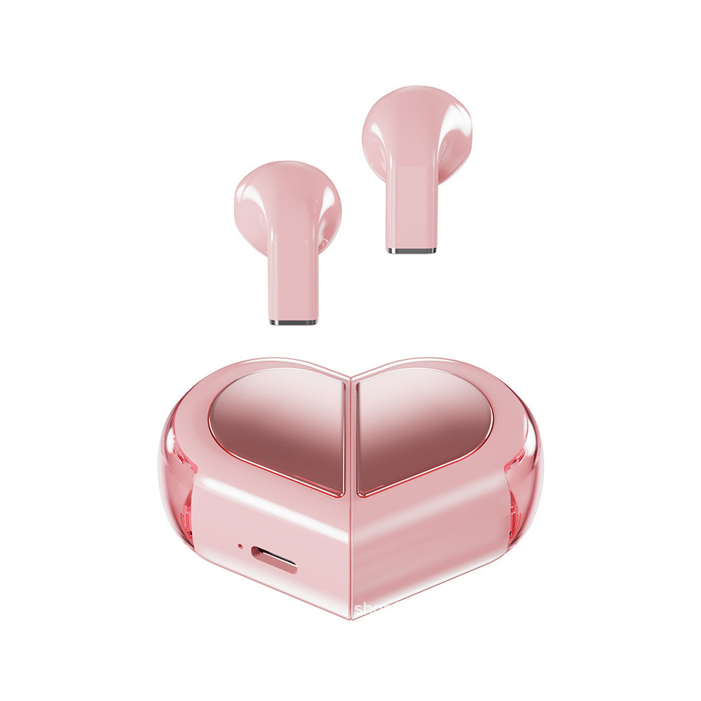 Wireless TWS 5.3 Audio Earphones Convertible Heart-Shaped Couple Earbuds Pink