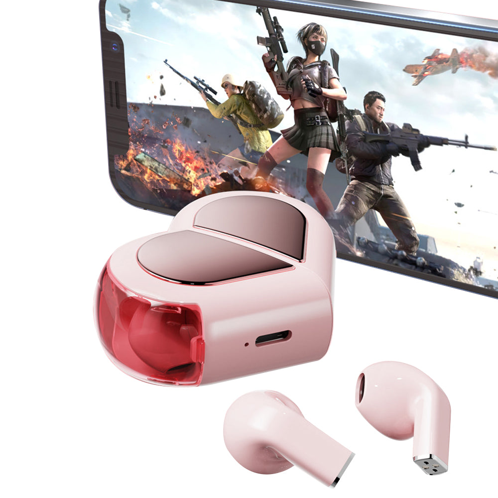 Wireless TWS 5.3 Audio Earphones Convertible Heart-Shaped Couple Earbuds Pink