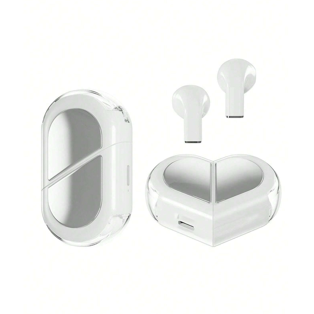 Wireless TWS 5.3 Audio Earphones Convertible Heart-Shaped Couple Earbuds White
