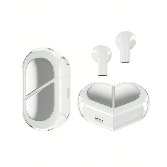 Wireless TWS 5.3 Audio Earphones Convertible Heart-Shaped Couple Earbuds White
