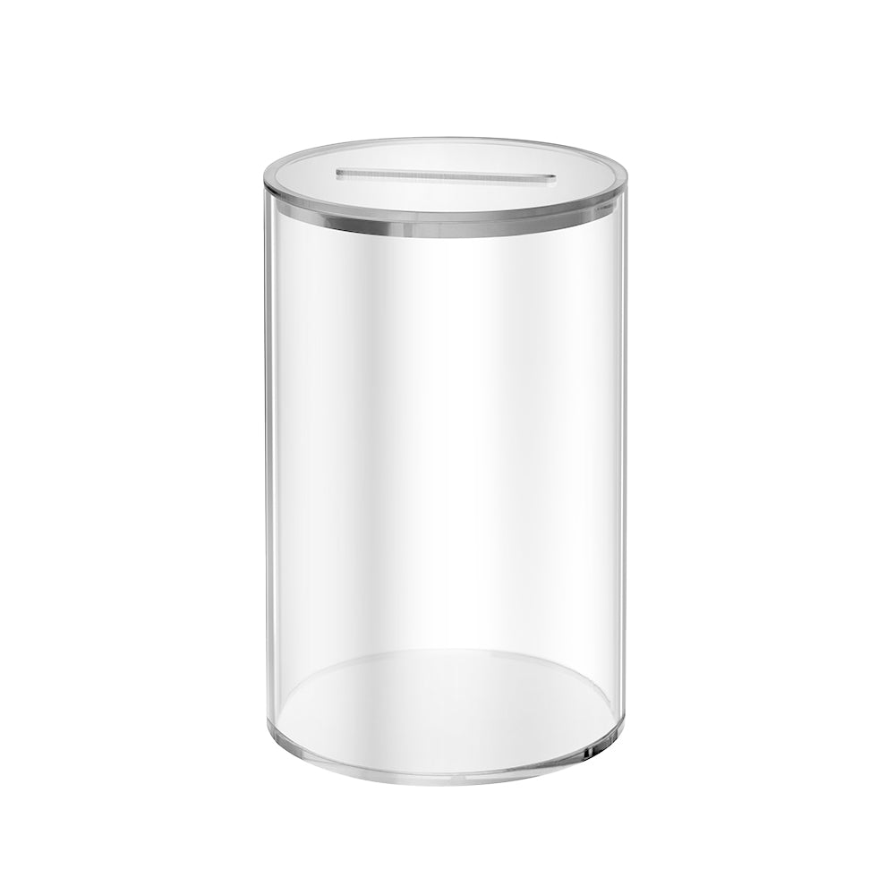 7x11.5cm Acrylic Clear Piggy Bank Rounded Openable Savings Bank