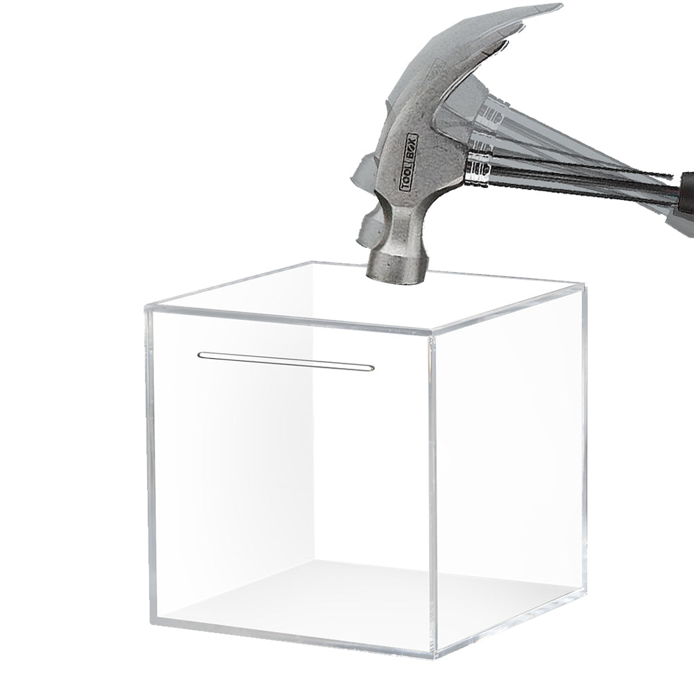 15x15x15cm Acrylic Clear Piggy Bank Must Break to Open Acrylic Piggy Bank