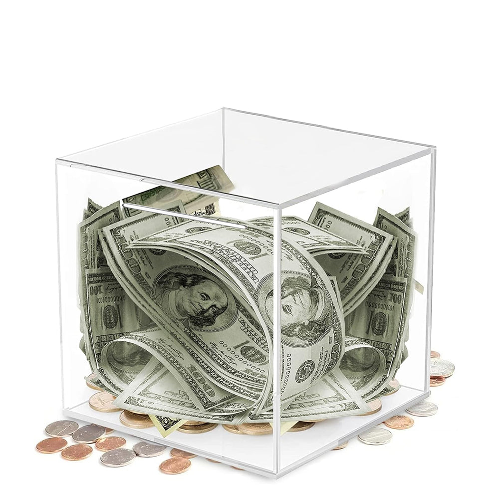 12x12x12cm Acrylic Clear Piggy Bank Must Break to Open Acrylic Piggy Bank