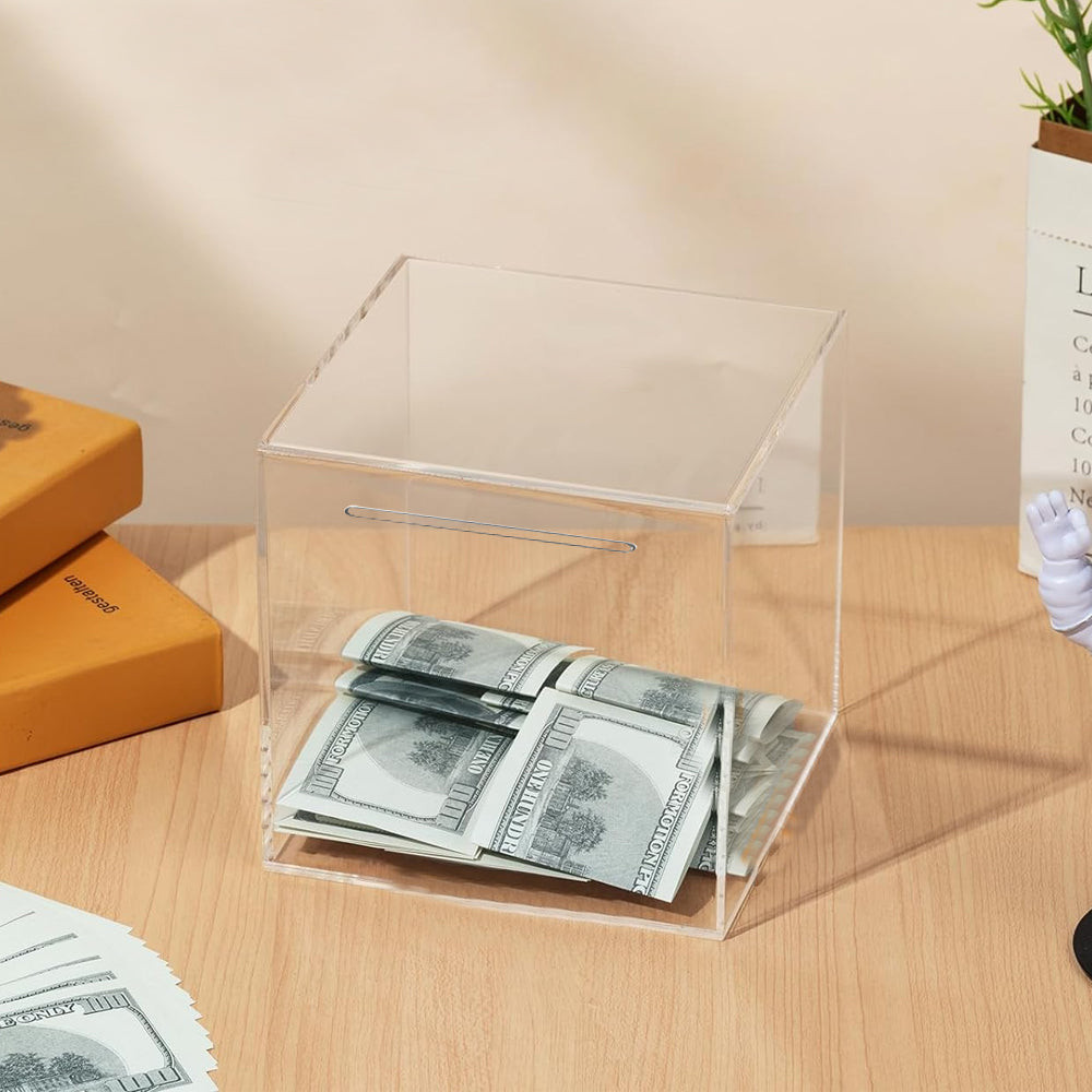 12x12x12cm Acrylic Clear Piggy Bank Must Break to Open Acrylic Piggy Bank