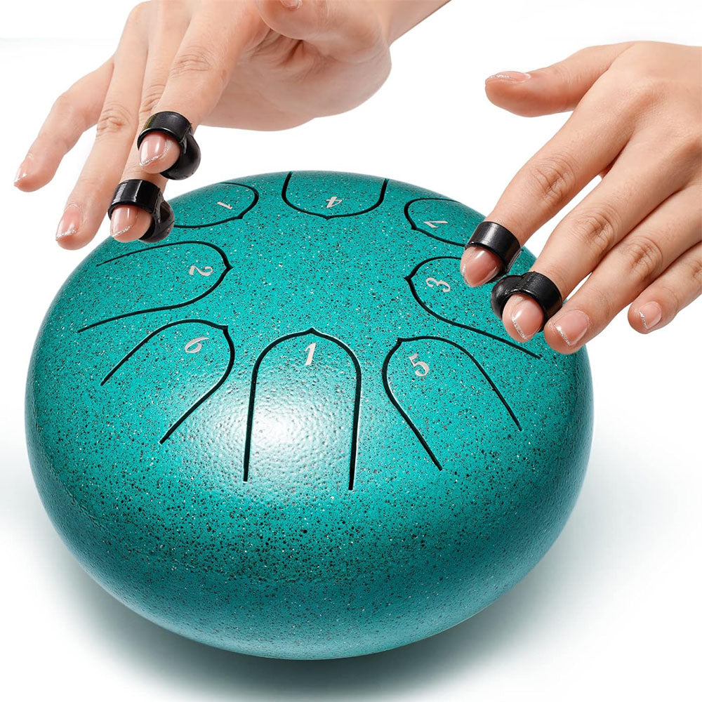 Steel Tongue Drum 6 Inch 8 Notes Ethereal Drum for Meditation Yoga Zen Blue