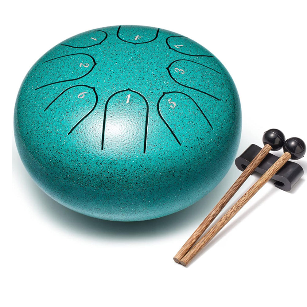 Steel Tongue Drum 6 Inch 8 Notes Ethereal Drum for Meditation Yoga Zen Blue