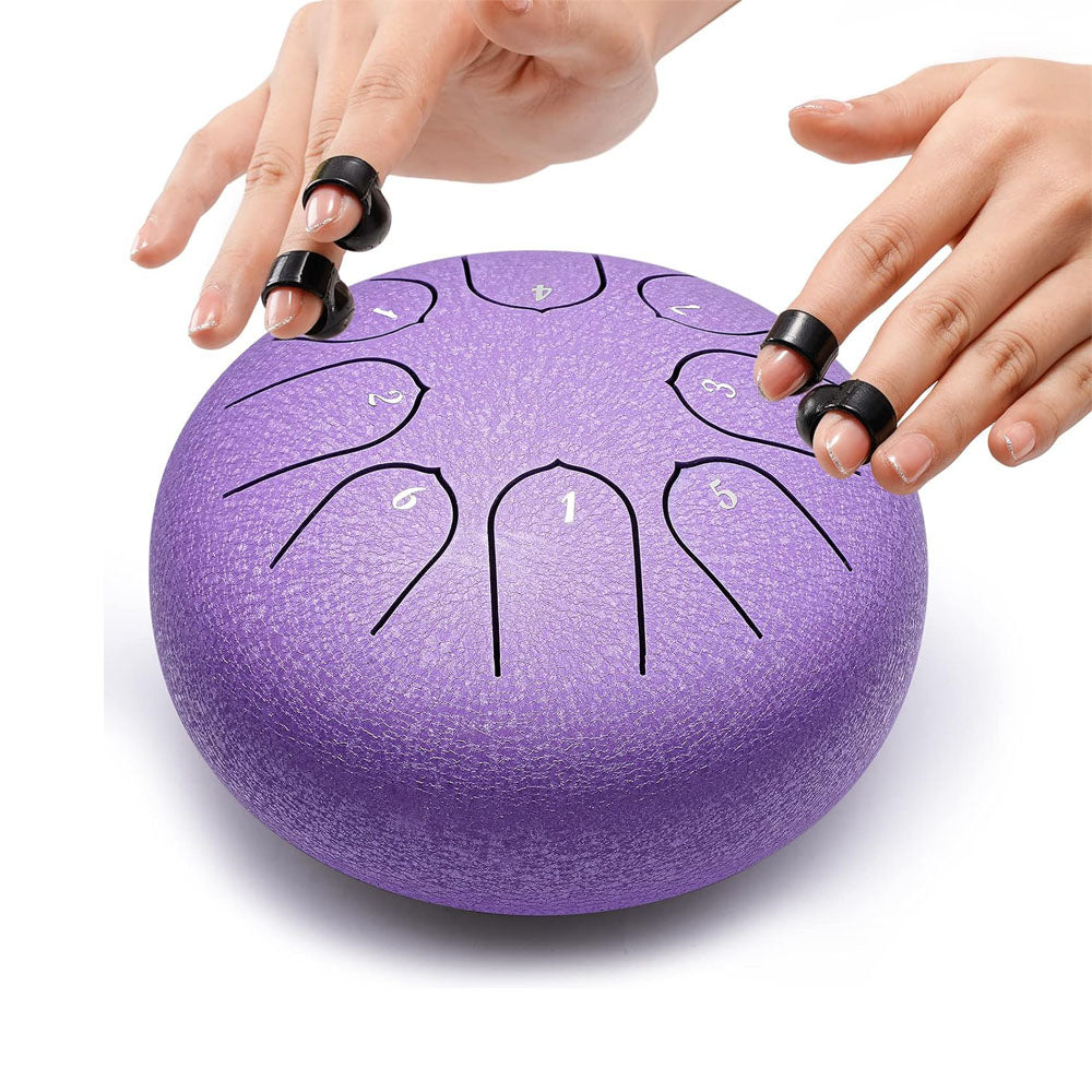 Steel Tongue Drum 6 Inch 8 Notes Ethereal Drum for Meditation Yoga Zen Purple