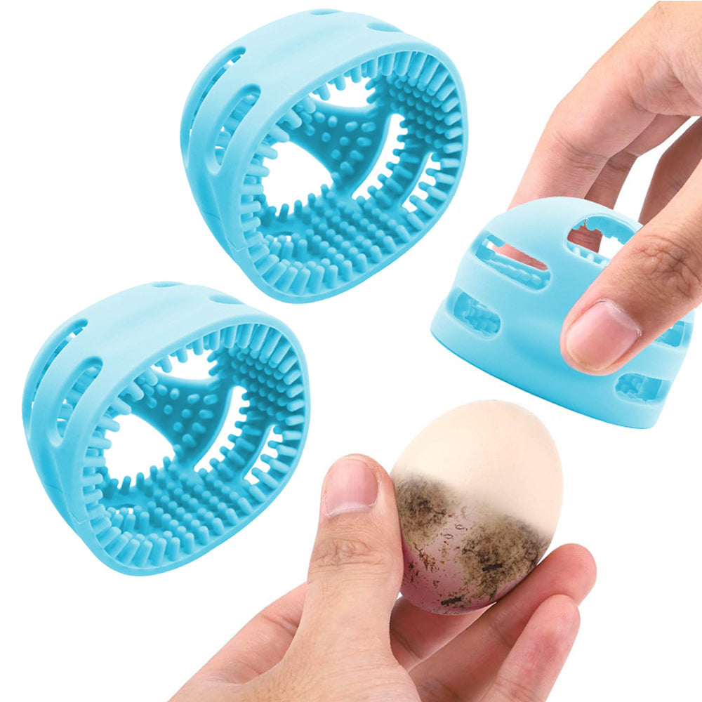 2Pcs Silicone Egg Washer Brush Reusable Cleaning Tools for Egg Blue