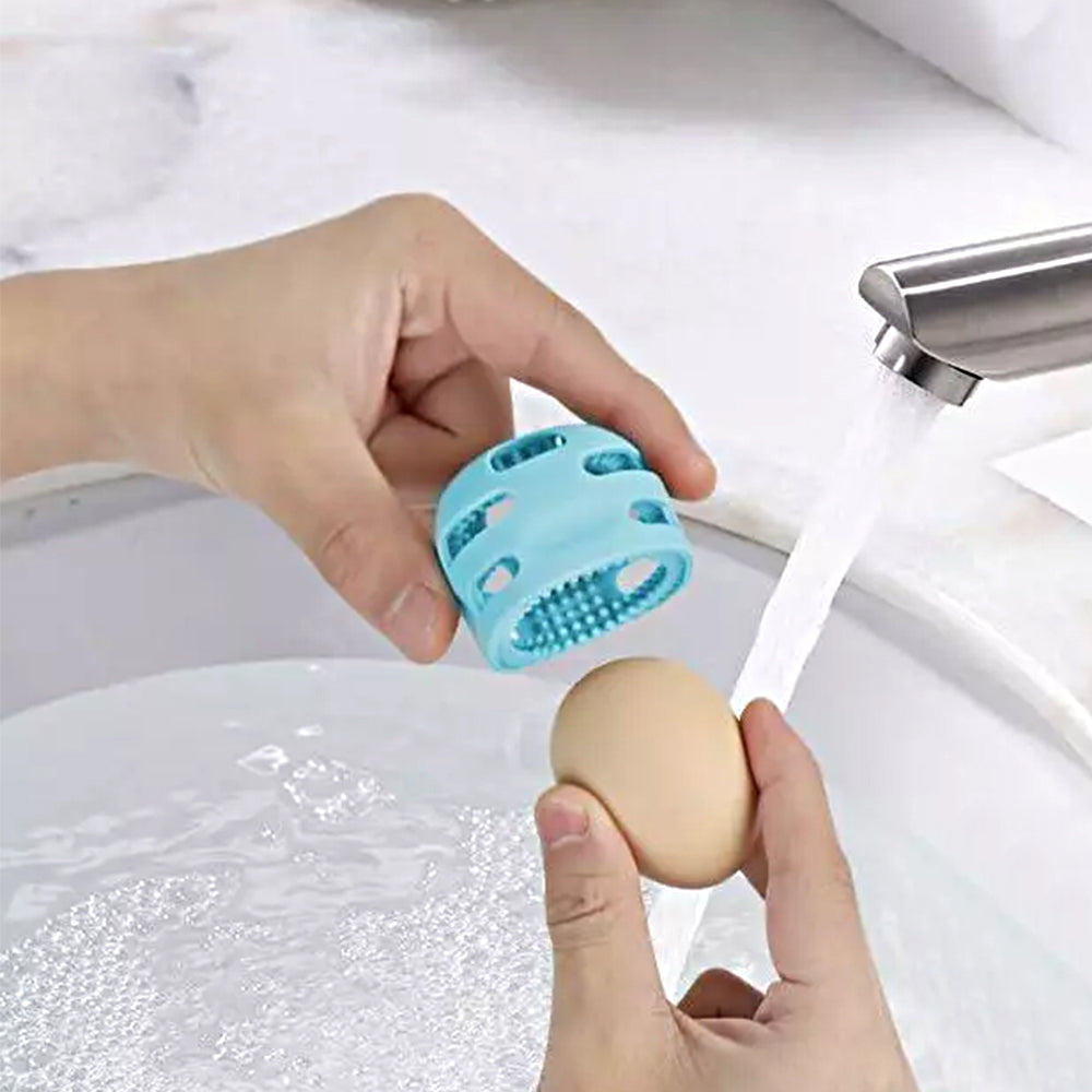 2Pcs Silicone Egg Washer Brush Reusable Cleaning Tools for Egg Blue